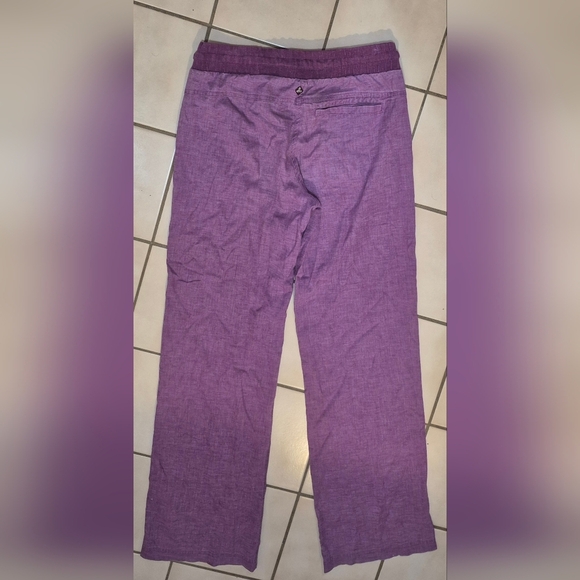 prAna “Breathe” Linen Blend Drawstring Pants — Heathered Purple | Size XS - Picture 2 of 5